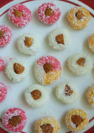 A picture of Coconut Peda.