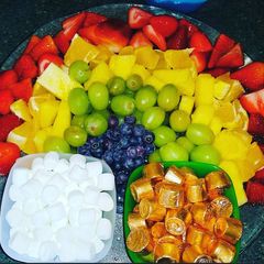 A picture of St. Patty's Rainbow Fruit Platter.