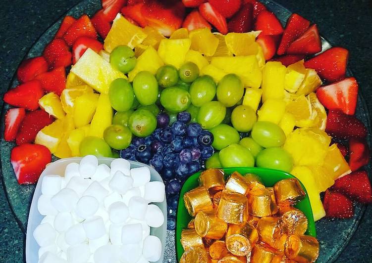 Steps to Prepare Quick St. Patty’s Rainbow Fruit Platter