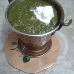 A picture of Without Onion Garlic Palak Mushrooms.