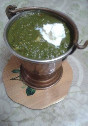 A picture of Without Onion Garlic Palak Mushrooms.