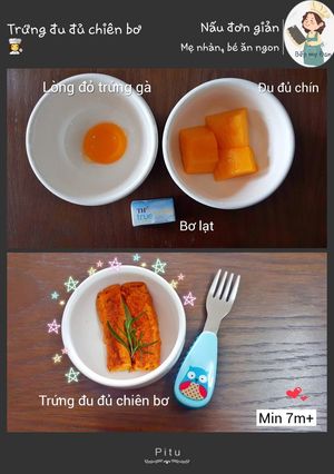 Hình của món Trứng đu đủ chiên bơ.