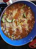 Calabazas rellenas en salsa de jalapeño