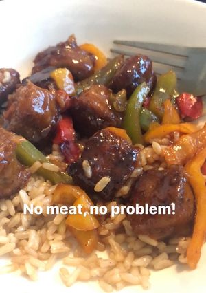 A picture of Sweet and sour veggie pork.