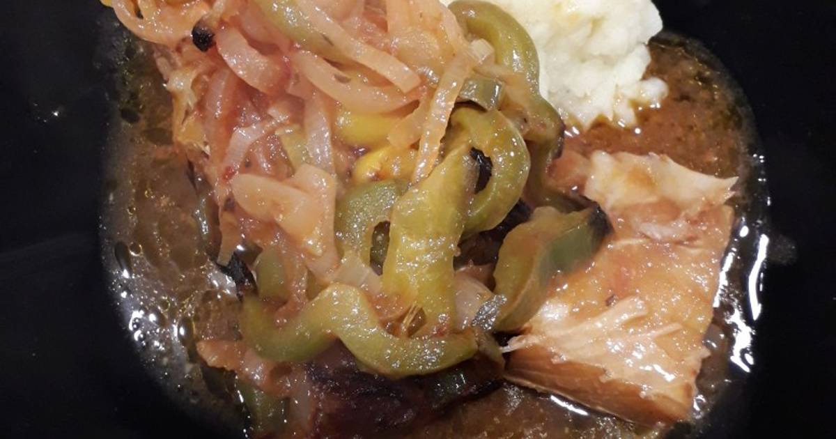 Bacalhau com pimentos no forno Receita por Cristina Bailão - Cookpad