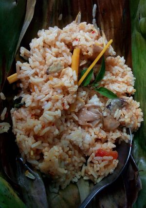 Foto resep Nasi Bakar Jamur dan Teri