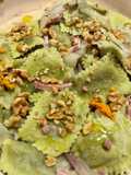 Tortelli Verdi di radicchio con finocchi e speck
