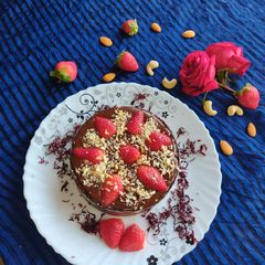 A picture of Chocolate strawberry tart.