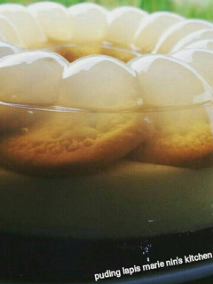 Foto resep Puding lapis biskuit