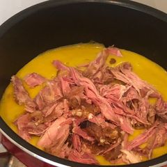 A picture of Pea Ham Hock Soup.