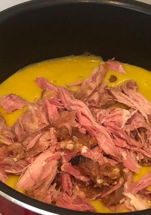 A picture of Pea Ham Hock Soup.