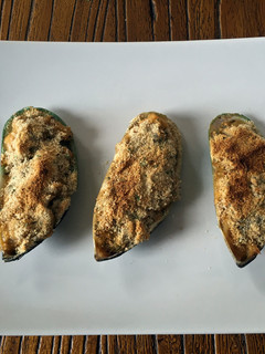 Una foto de Mejillones rellenos con bechamel