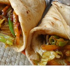 A picture of Vegetable Kathi roll.