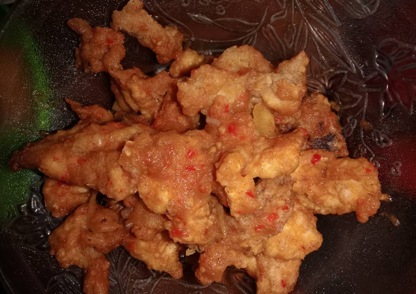 Ayam gortep saus pedas nampol.