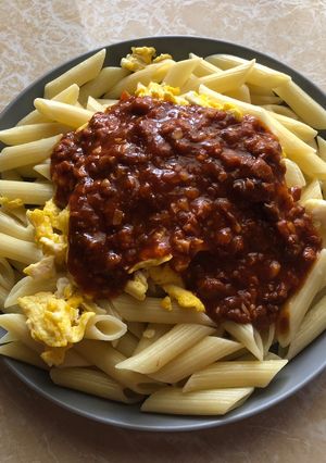 Foto resep Penne Egg Bolognese Pasta