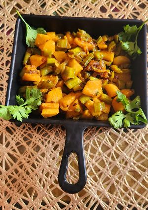 A picture of Cluster beans potato sabji.
