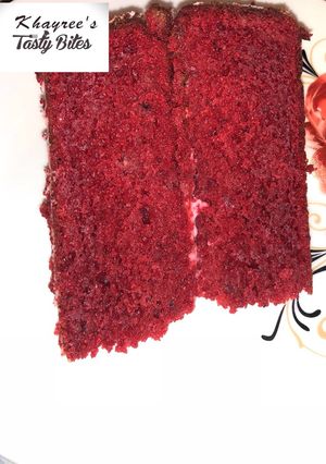 A picture of A great Red velvet cake recipe.