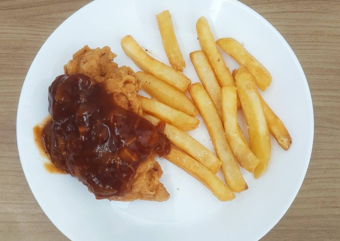 Chicken steak & BBQ sauce