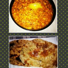 A picture of Butter paneer korma ki sabji with crispy roti.