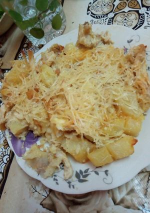 صورة لوصفة غراتان بالبطاطا والدجاج