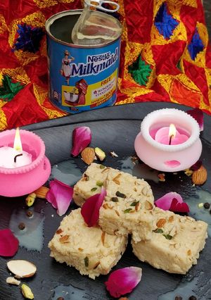 A picture of Instant thandai milk cake.