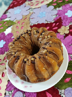 عکسی از دستور کیک موز،شکلات و گردو