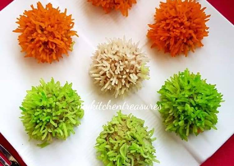 Tricolor Chicken stuffed Rice Flowers
