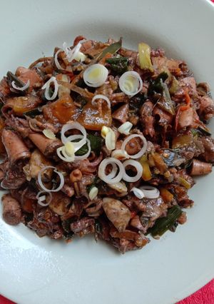 Foto resep Oseng cumi asin pedas