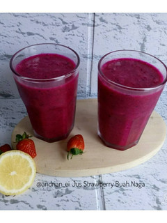 Foto resep Jus Strawberry Buah Naga
