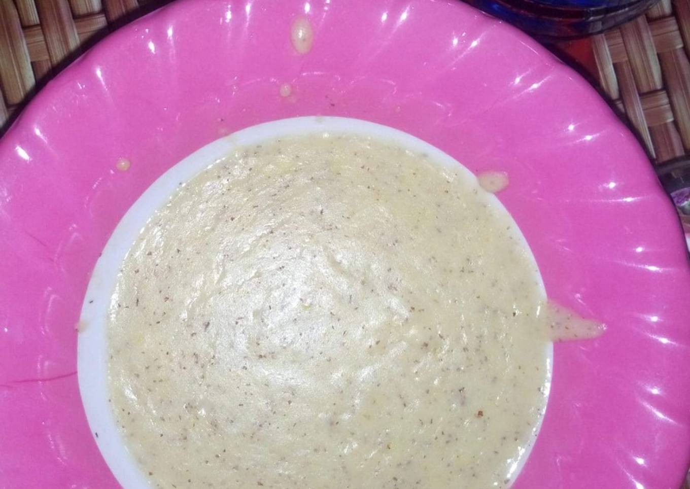 Rice and apple puree