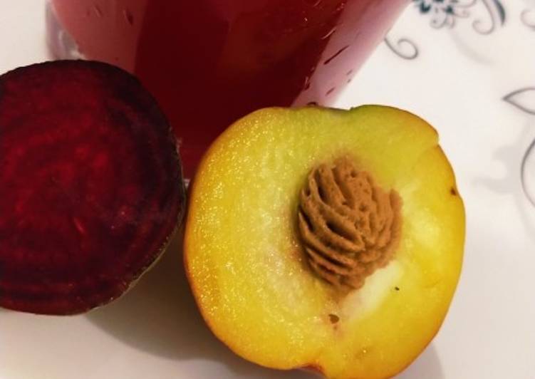 Simple Way to Prepare Quick Beetroot &amp; peach juice 🍑🍯🍷