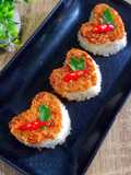 Nasi ketan topping abon