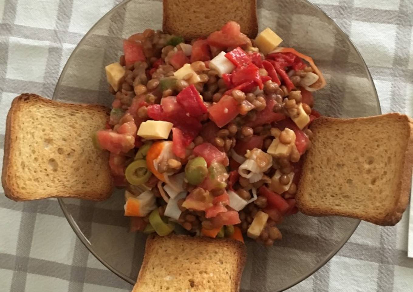 Ensalada veraniega de lentejas