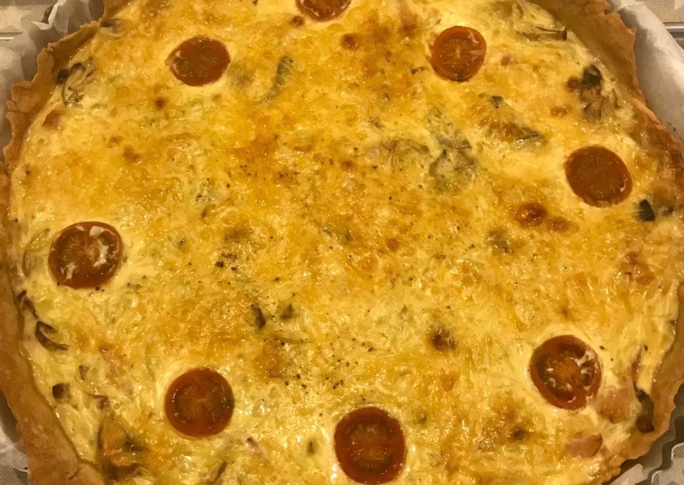 Quiche de Champiñones y Bacon (masa homemade)