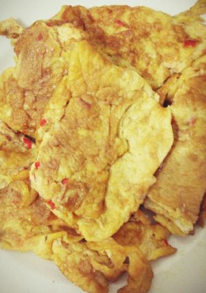 Foto resep Dadar Telur Cabe Merah & Bawang Merah