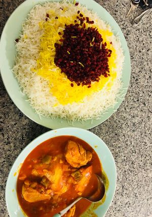 عکسی از دستور زرشک پلو با مرغ ساده ی من🤓