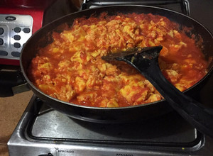 Una foto de Huevos en caldillo de Jitomate