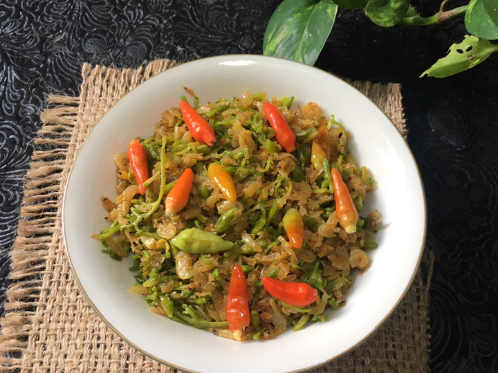 Resep Tumis bunga pepaya with udang papay/rebon, Enak Banget