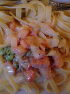 Foto resep Creamy salmon Fettucini