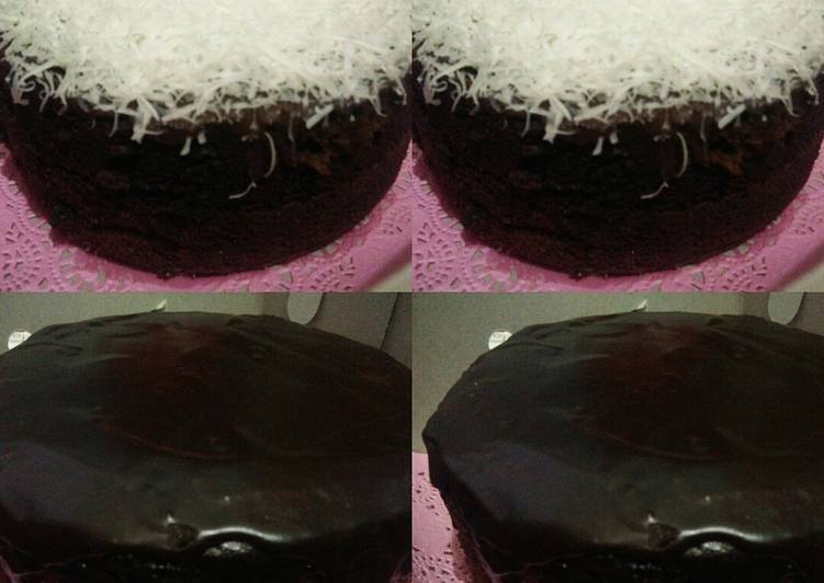 Brownies kukus with choco ganache n cheese