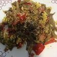 Setas y pimiento de la huerta