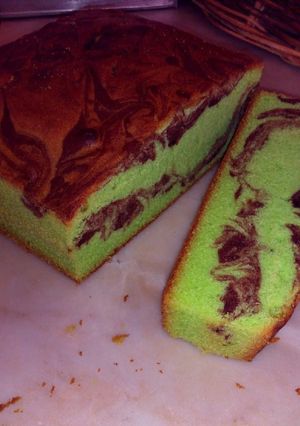 Foto resep pandan marble cake
