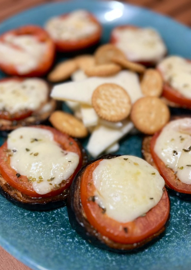 Una foto de Berenjenas tipo pizza en Airfryer