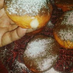 Custard filled donuts A picture of Custard filled donuts.