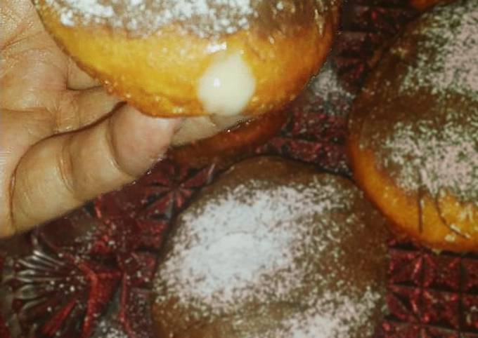 Custard filled donuts