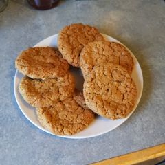 A picture of Peanut butter and oat cookies.