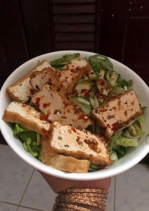Hình của món Bún đậu hủ nước tương.