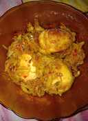 Balado kentang crispy dengan telur dan teri