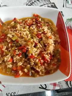 Una foto de Arroz caldoso con verduras