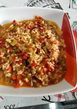 Una foto de Arroz caldoso con verduras